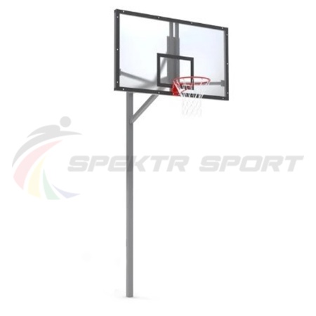 Купить Стойка баскетбольная уличная упрощенная со щитом из оргстекла, кольцом и сеткой SP D 412 в Мариинскийпосаде 