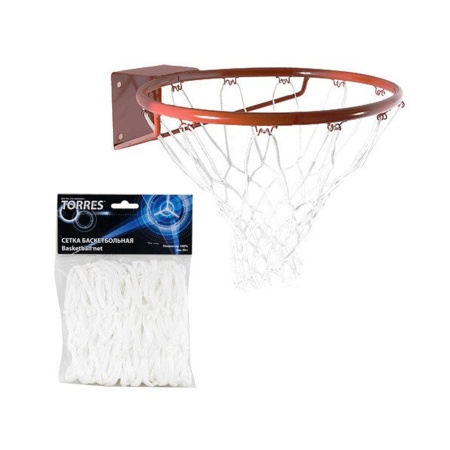 Купить Сетка баскетбольная Torres, нить 4 мм, белая в Мариинскийпосаде 