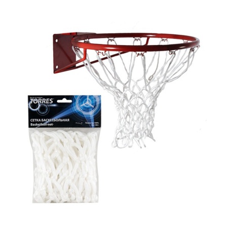 Купить Сетка баскетбольная Torres, нить 6 мм, белая в Мариинскийпосаде 